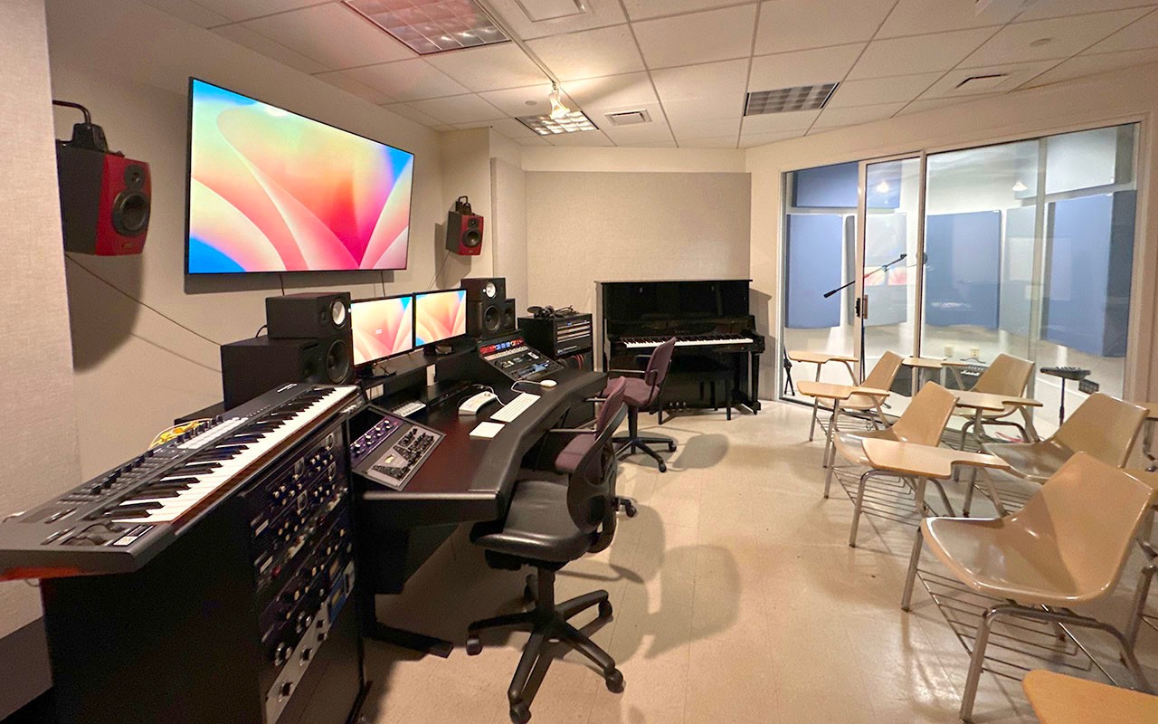 An Audio Classroom within the Ralph J. Corbett Audio Production Center
