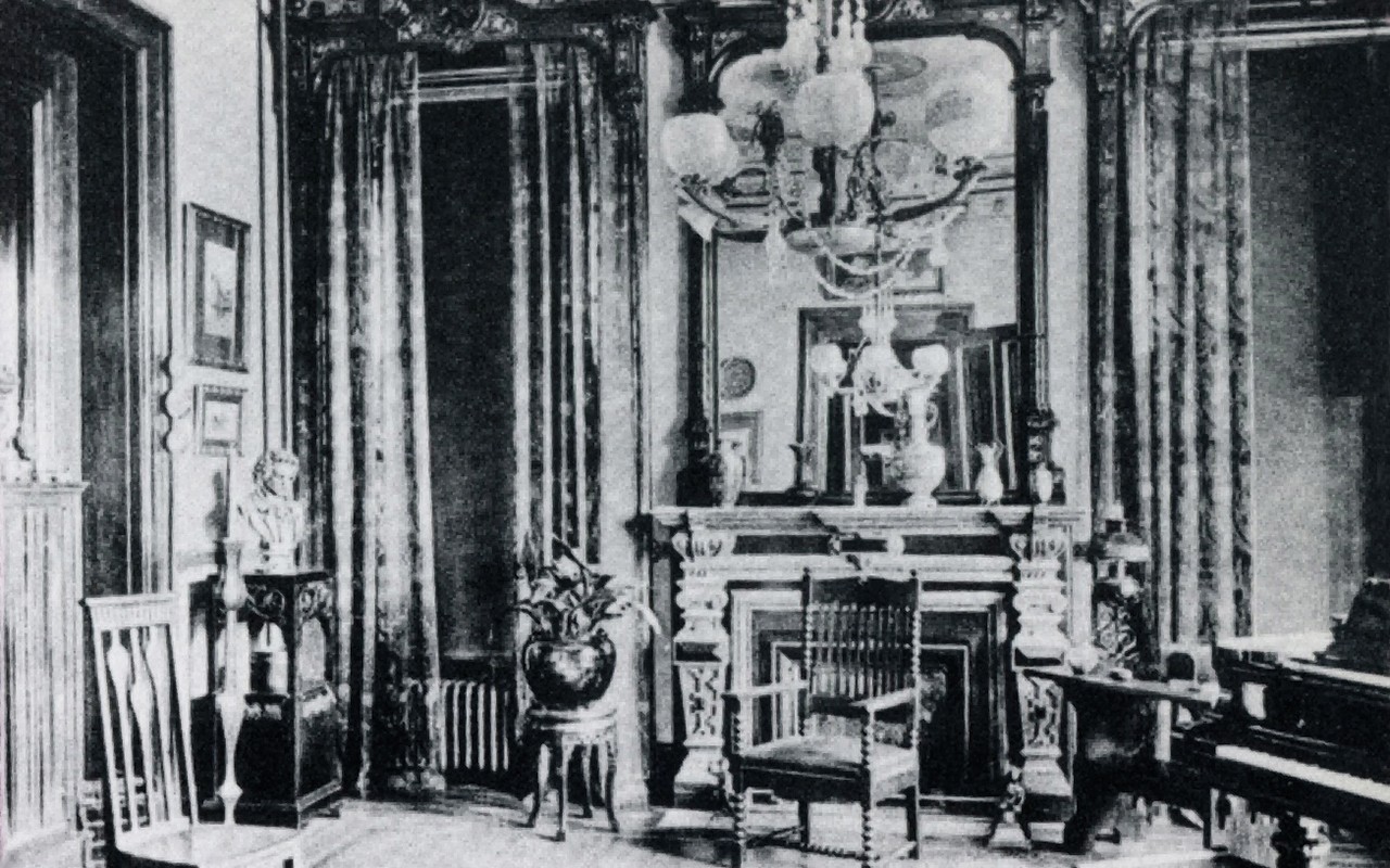 Black and white image of CCM Conservatory in 1867