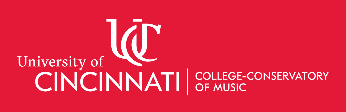 The UC|CCM formal lockup logo on a red background.